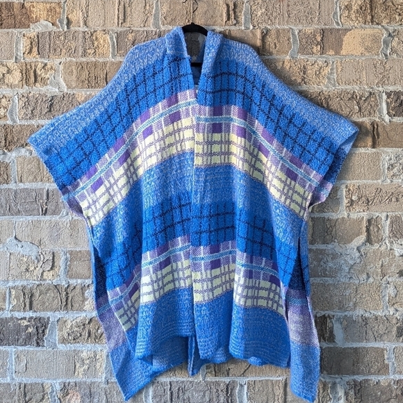 Free People Mercer Hooded Kimono Duster Long Line Cardigan Sweater Blue Purple - Picture 9 of 9